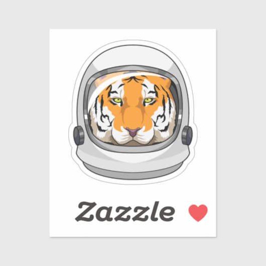 Tijger als astronaut met Helmet Sticker (Vel)