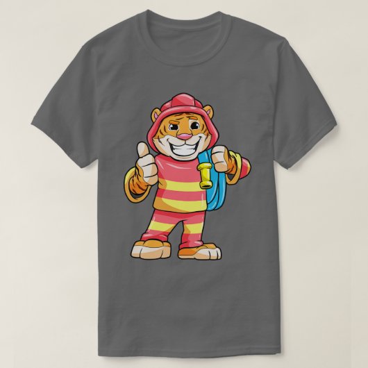 Tijger als brandweerman met slang t-shirt (Design voorkant)