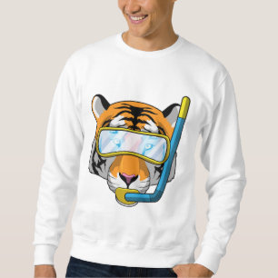Tijger als duiker met Snorkel Trui