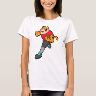 Tijger als Football speler met Football T-shirt