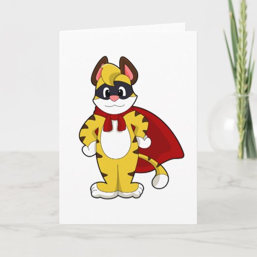 Tijger als Hero met Masker & Kaap Kaart (Voorkant)