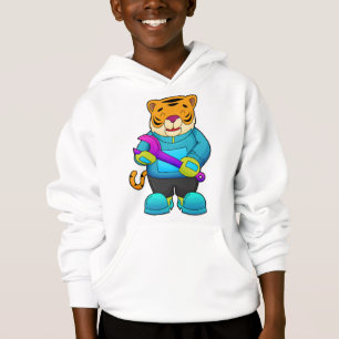Tijger als mechanisch met moersleutel