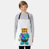 Tijger als mechanisch met moersleutel schort (Gedragen)