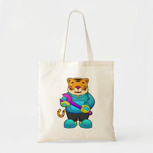 Tijger als mechanisch met moersleutel tote bag