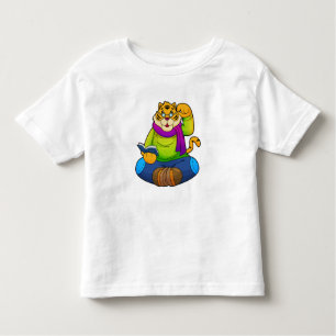 Tijger als Nerd met boek Kinder Shirts