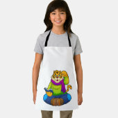 Tijger als Nerd met boek Schort (Insitu)