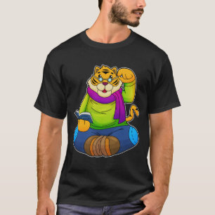 Tijger als Nerd met boek T-shirt
