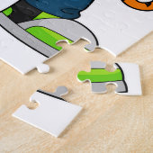 Tijger als Skater met skateboard Legpuzzel (Zijkant)