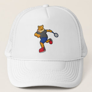 Tijger als Tennis-speler met Tennis-racket Trucker Pet