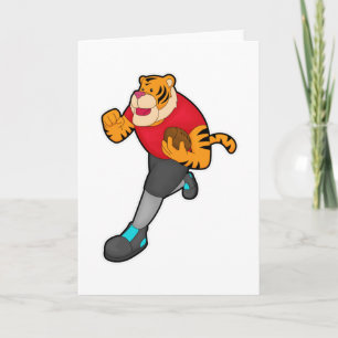 Tijger als voetballer met voetbal kaart