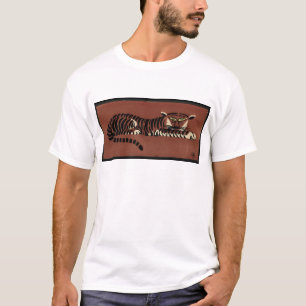 Tijger - Antiquarian, Colorful Book Illustration T-shirt