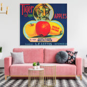 Tijger Apple Crate LabelWatsonville, CA Canvas Afdruk (Insitu (Woonkamer))