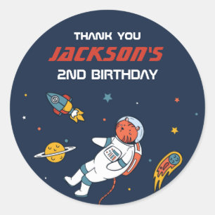 Tijger Astronaut Buitenruimte Kinderen Birthday Pa Ronde Sticker