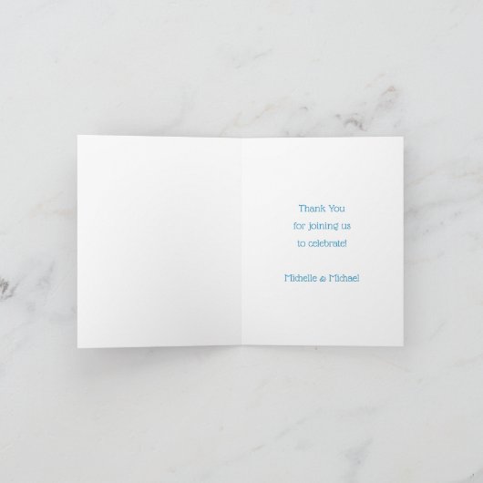 Tijger Baby shower Blue Bedankkaart (Binnen)