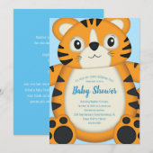 Tijger Baby shower Blue Kaart (Voorkant / Achterkant)