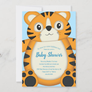 Tijger Baby shower Blue Kaart