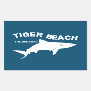 Tijger Beach - De Bahama's   Duiken met haaien Rechthoekige Sticker