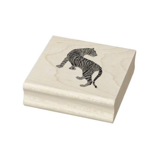 Tijger Bewegen, Big Cat Art Stamp Rubberstempel (Stempel)