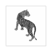 Tijger Bewegen, Big Cat Art Stamp Rubberstempel (Afrduk)