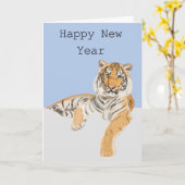 Tijger bewerkbaar nieuwjaar kaart (Gele Bloem)