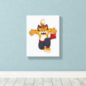 Tijger bij de vechtkunst Karate Canvas Afdruk (Insitu (Houten vloer))