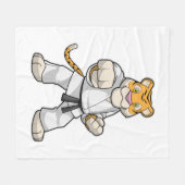 Tijger bij de vechtkunst Karate Fleece Deken (Voorkant (Horizontaal))