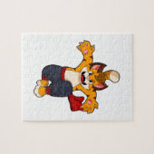 Tijger bij de vechtkunst Karate Legpuzzel (Horizontaal)