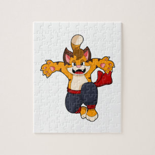 Tijger bij de vechtkunst Karate Legpuzzel