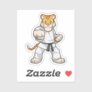 Tijger bij de vechtkunst Karate Sticker