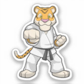 Tijger bij de vechtkunst Karate Sticker (Voorkant)