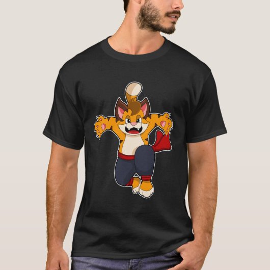 Tijger bij de vechtkunst Karate T-shirt (Voorkant)