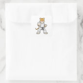 Tijger bij de vechtkunst Karate Vierkante Sticker (Tas)