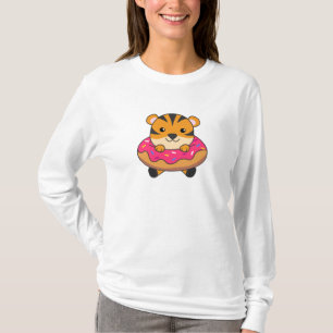tijger bij donute verkuildieren voor kinderen bij  t-shirt