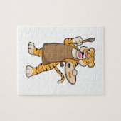 Tijger bij het Schilderen met Verf & Borstel Legpuzzel (Horizontaal)