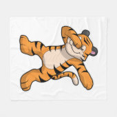 Tijger bij Hip Hop Dance Dab Fleece Deken (Voorkant (Horizontaal))