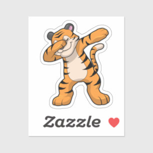 Tijger bij Hip Hop Dance Dab Sticker