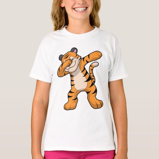 Tijger bij Hip Hop Dance Dab T-shirt (Voorkant)