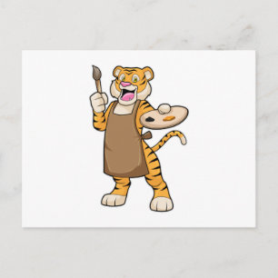 Tijger bij Schilderen met Verf & Kwast Briefkaart