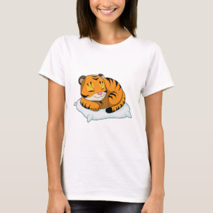 Tijger bij slapen met piloot t-shirt
