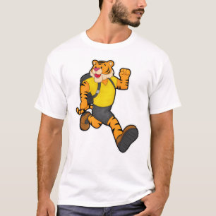 Tijger bij uitvoering met rugzak t-shirt