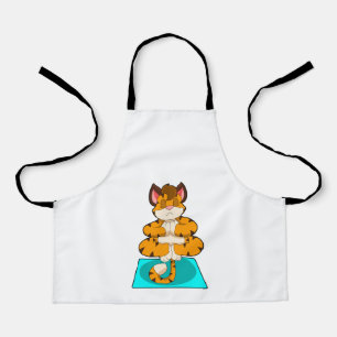 Tijger bij Yoga op Yoga mat Schort