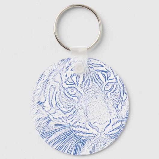 Tijger (blauw) sleutelhanger (Voorkant)
