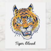 Tijger Bloed label Wijn Etiket (Enkel label)