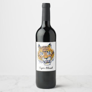 Tijger Bloed label Wijn Etiket