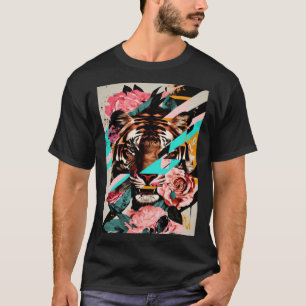 Tijger Bloemen Grote Katten Wilde Dieren Oerwoud T-shirt
