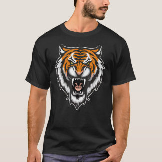 Tijger Boze Grote Kat Kwaadaardig Dier Roofdier Di T-shirt
