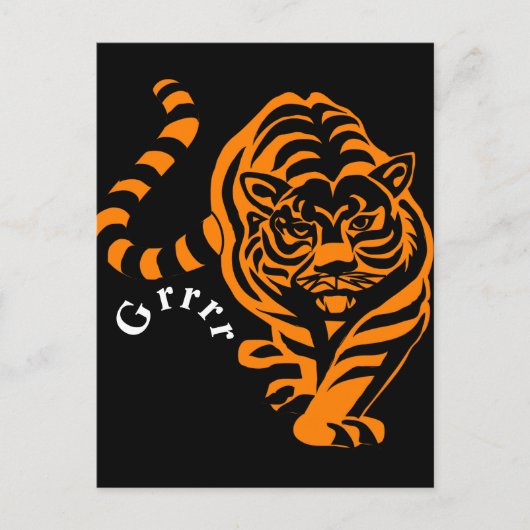 tijger briefkaart (Voorkant)