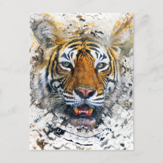 tijger briefkaart (Voorkant)
