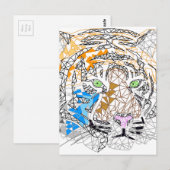 tijger briefkaart (Voorkant / Achterkant)