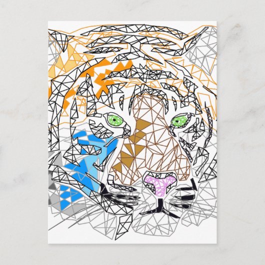 tijger briefkaart (Voorkant)